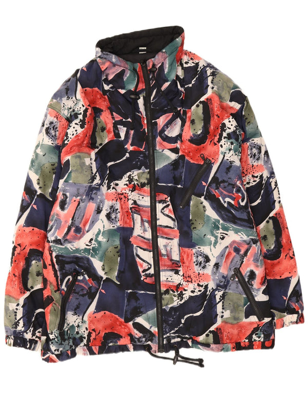 Vintage hombres patrón abstracto chaqueta cortavientos Reino Unido 42 XL multicolor