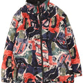 Vintage hombres patrón abstracto chaqueta cortavientos Reino Unido 42 XL multicolor