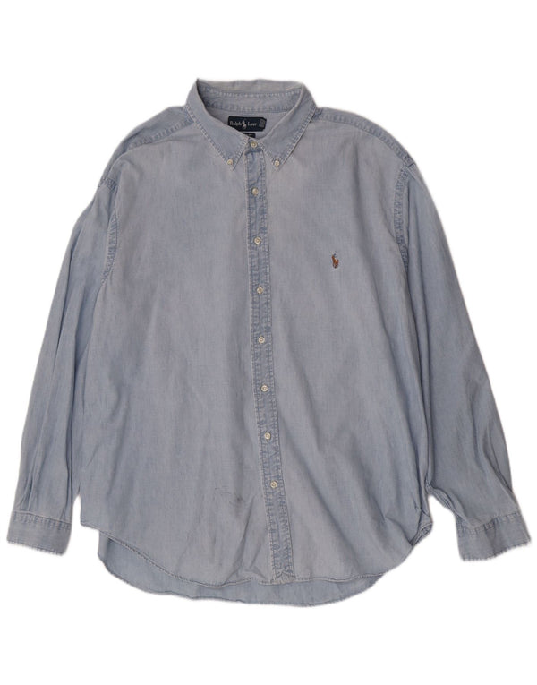 Ralph Lauren Camisa de corte clásico para hombre 3XL Algodón azul