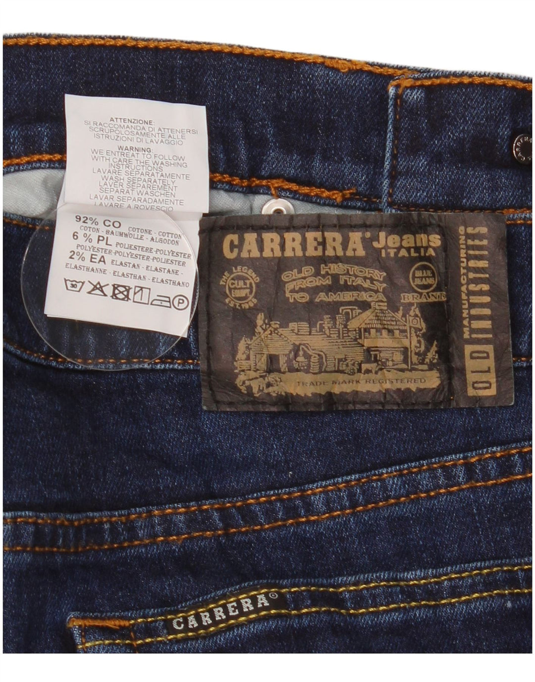 Carrera Mens 710 Regular Slim Jeans IT 46 Pequeño W31 L33 Azul Marino Algodón