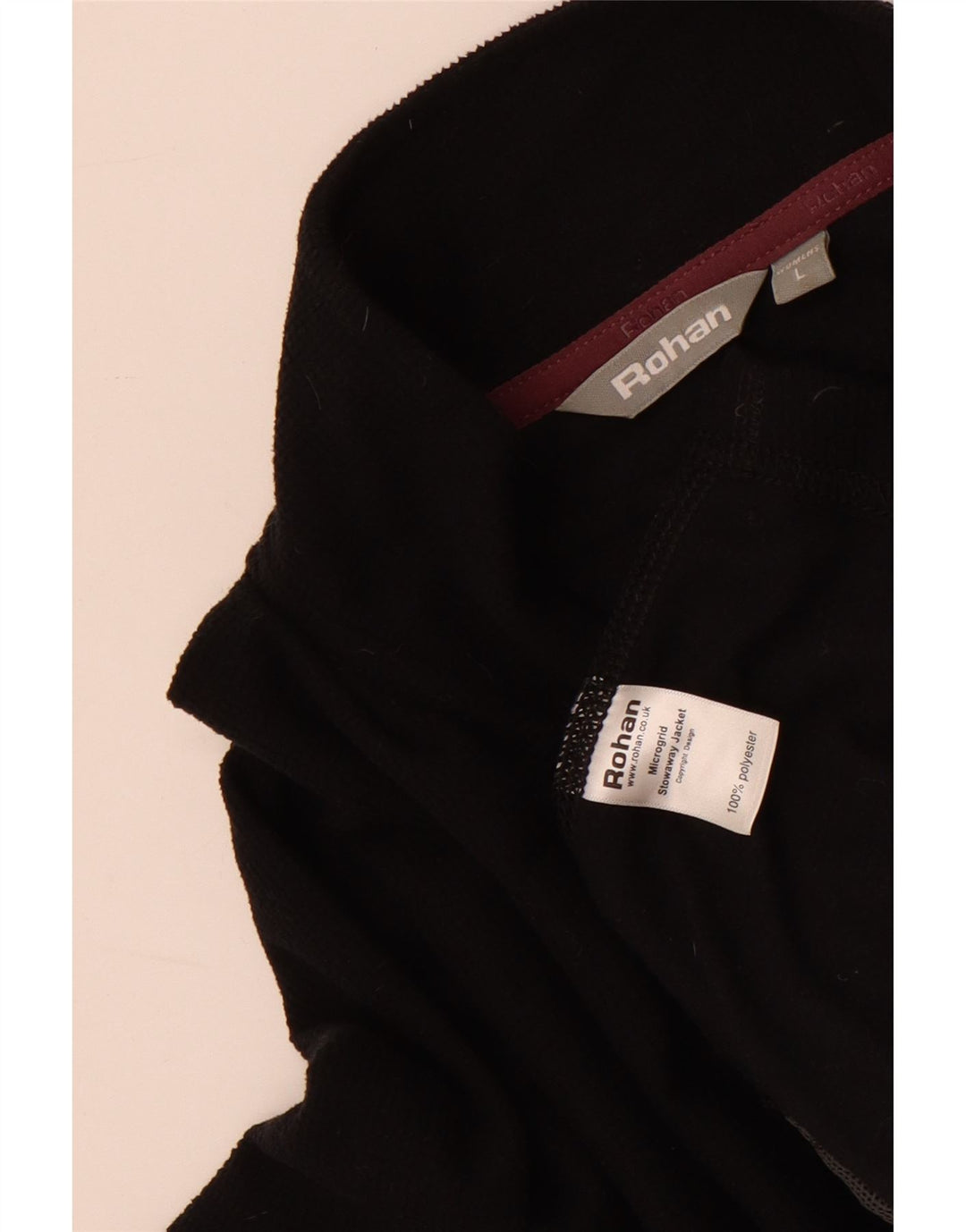 Rohan Mujer Chándal Top Chaqueta UK 40 Grande Poliéster Negro