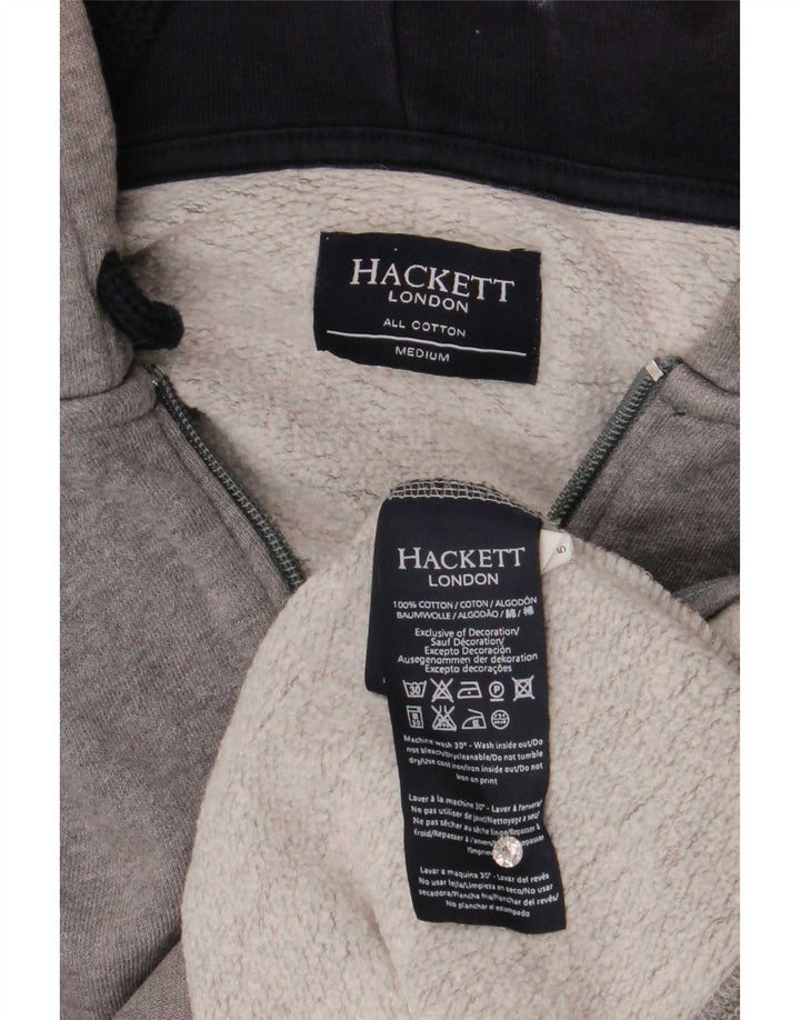 Hackett Hombre Sudadera Con Capucha Y Cremallera De Algodón Gris Medio