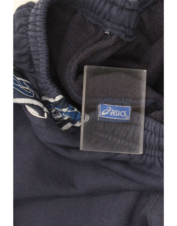 Asics Hombre Pantalones De Chándal Gráfico Mediano Azul Marino Rayas