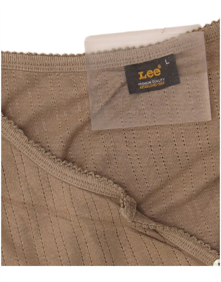Lee Top de manga larga para mujer UK 44 Large Beige