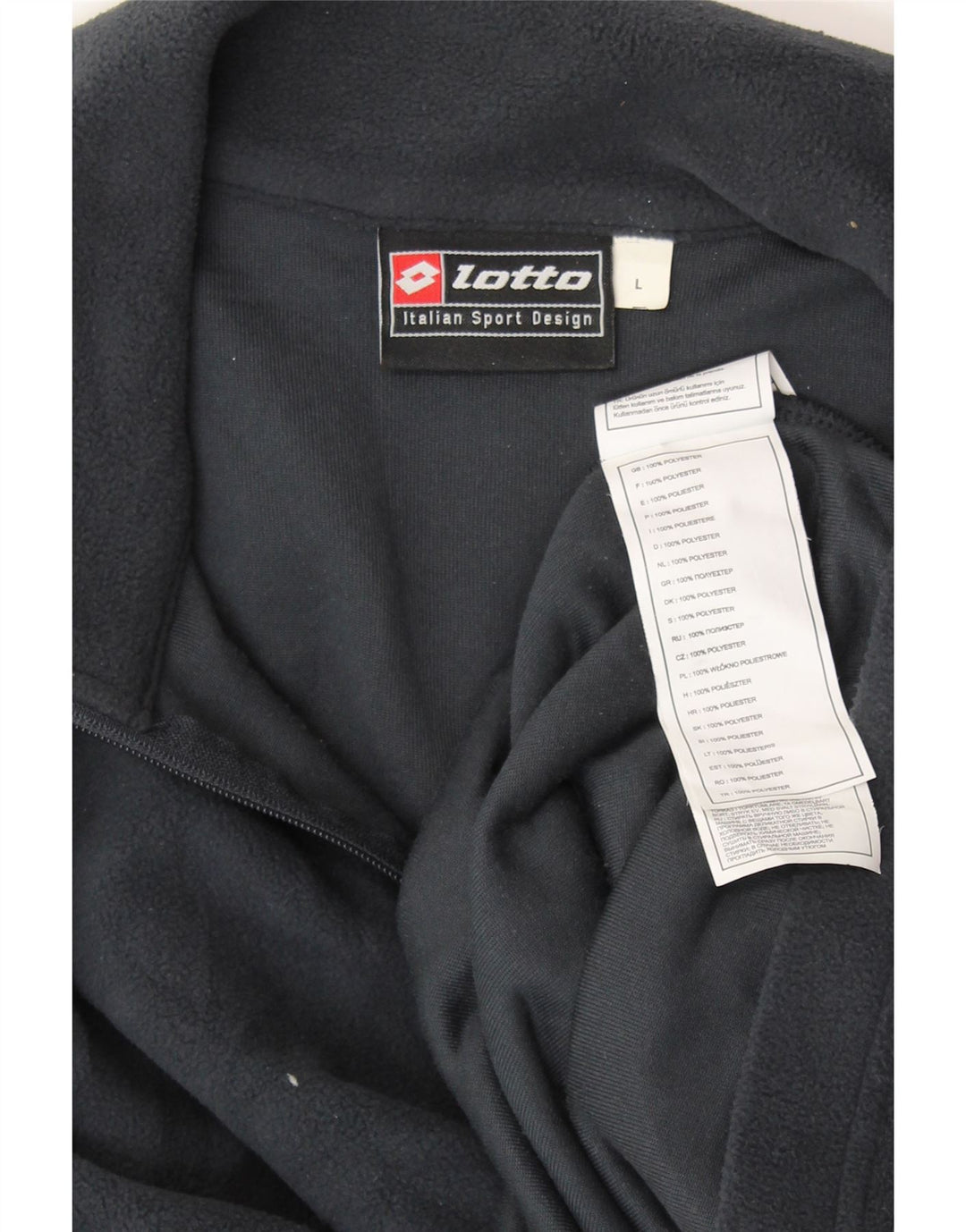 LOTTO Jersey de forro polar con cuello y cremallera para hombre grande Poliéster azul marino