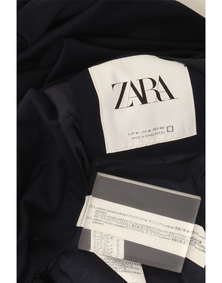 Zara Mens Bomber Jacket UK 38 Medium Azul Marino Colorblock Poliéster
