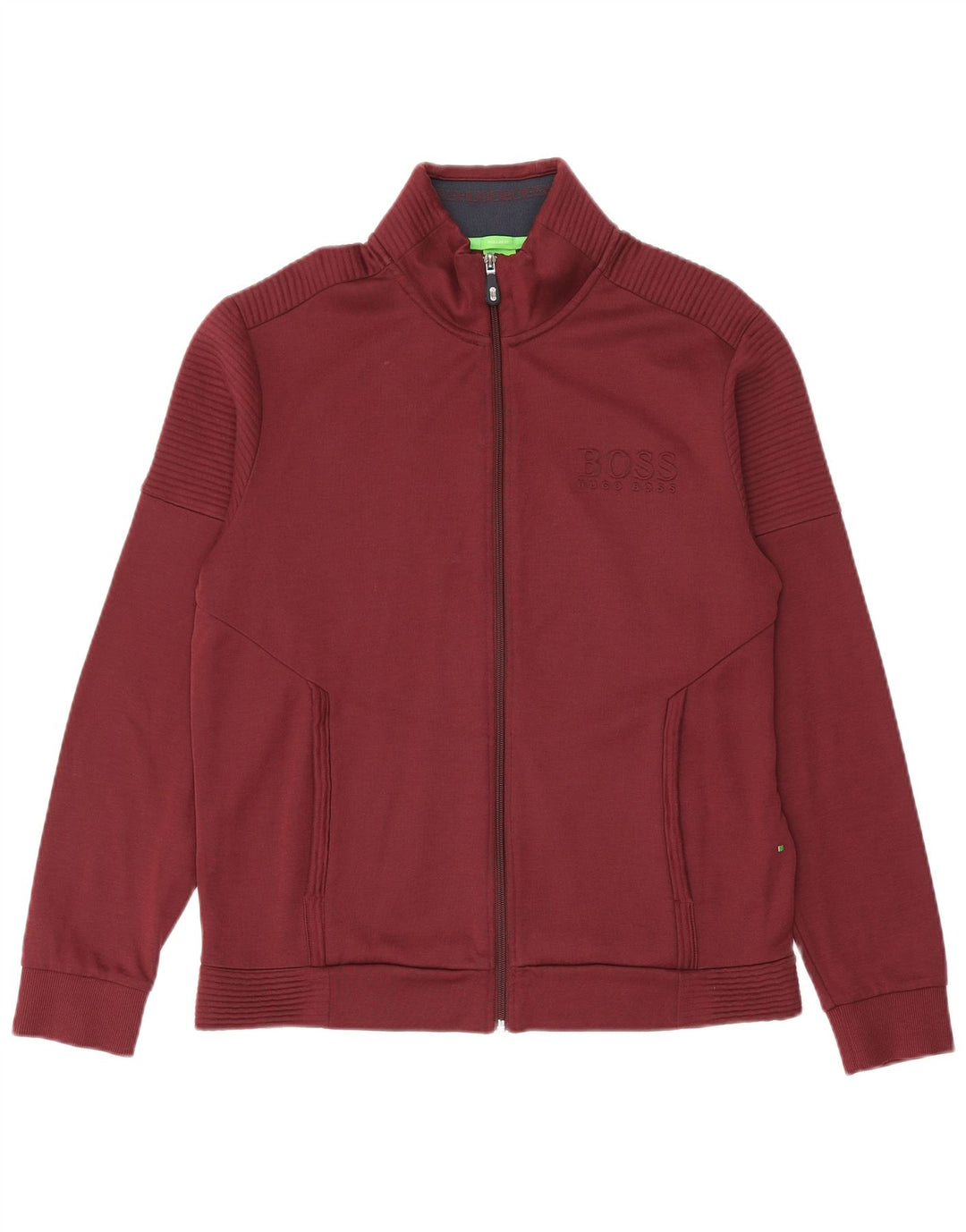 HUGO BOSS Chaqueta superior de chándal de corte regular para hombre Grande Algodón burdeos