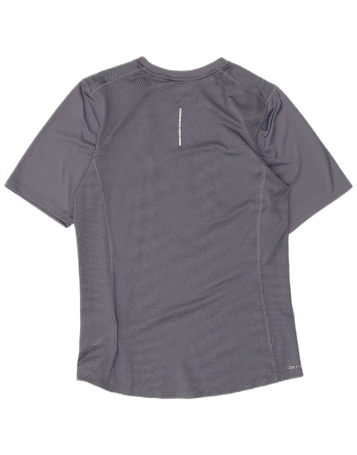 Nike Dri Fit Graphic Camiseta para hombre, talla pequeña, poliéster gris