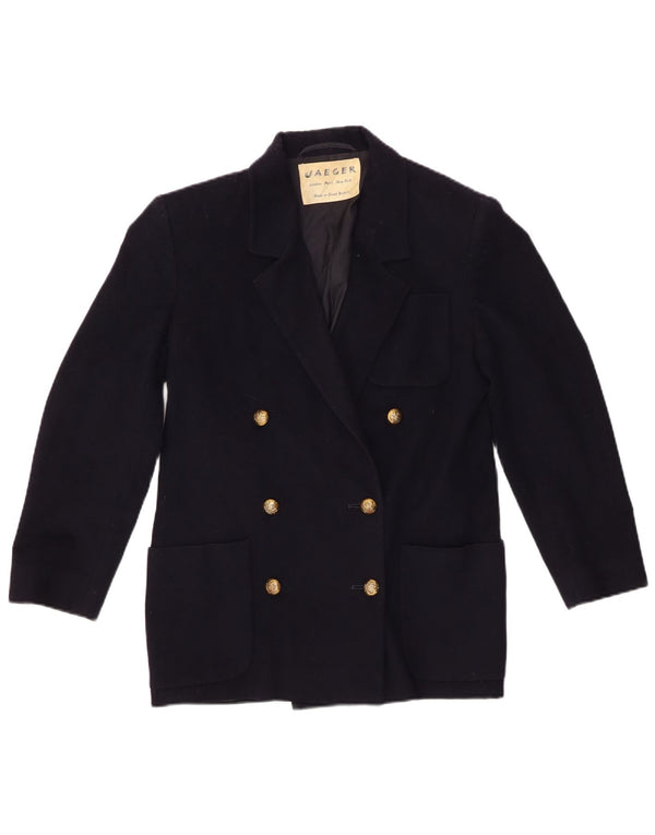 Jaeger Chaqueta tipo blazer con doble botonadura para mujer UK 6 XS Azul marino Lana nueva