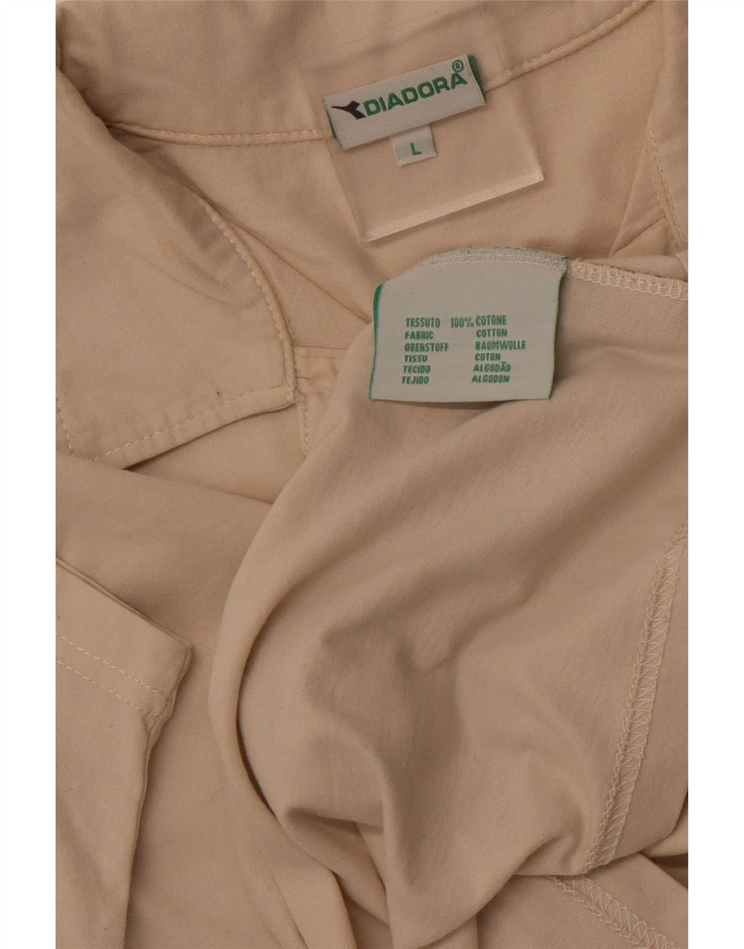 DIADORA Polo Hombre Algodón Color Block Beige Grande