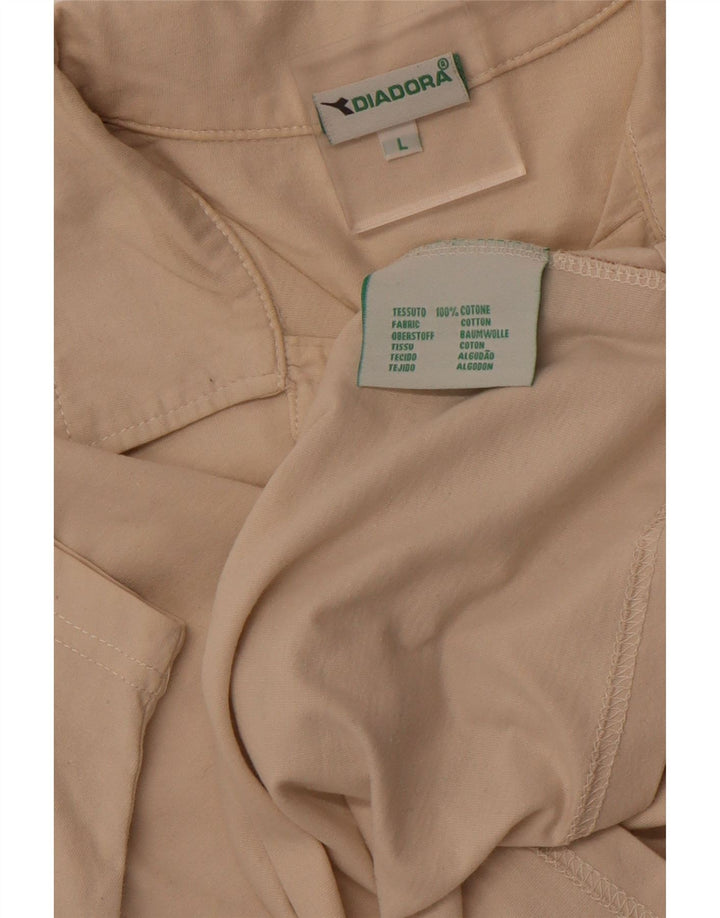 DIADORA Polo Hombre Algodón Color Block Beige Grande