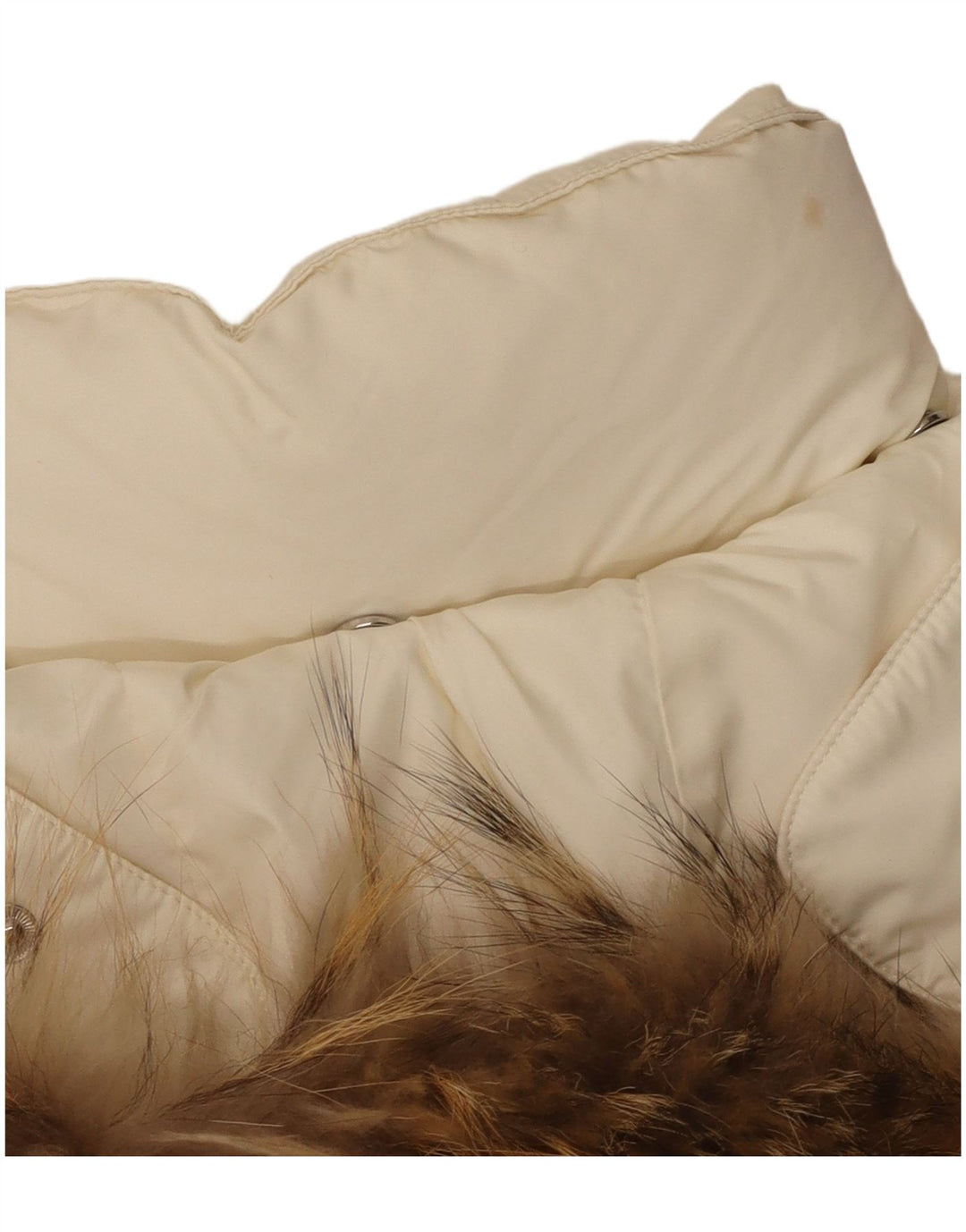 Diadora Abrigo acolchado con capucha para mujer UK 44 Medio Off White Poliéster