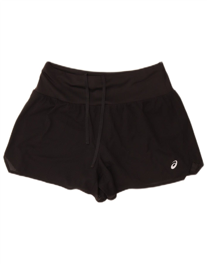 Asics Pantalones cortos deportivos para mujer UK 12 Mediano Negro Poliéster