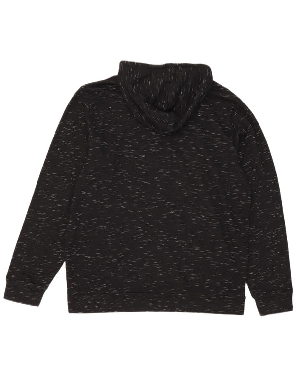 Adidas - Sudadera con capucha para hombre, talla grande, algodón moteado negro