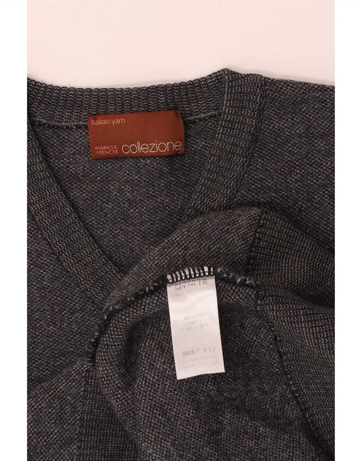 Marks & Spencer Jersey con cuello en V para hombre Acrílico gris medio