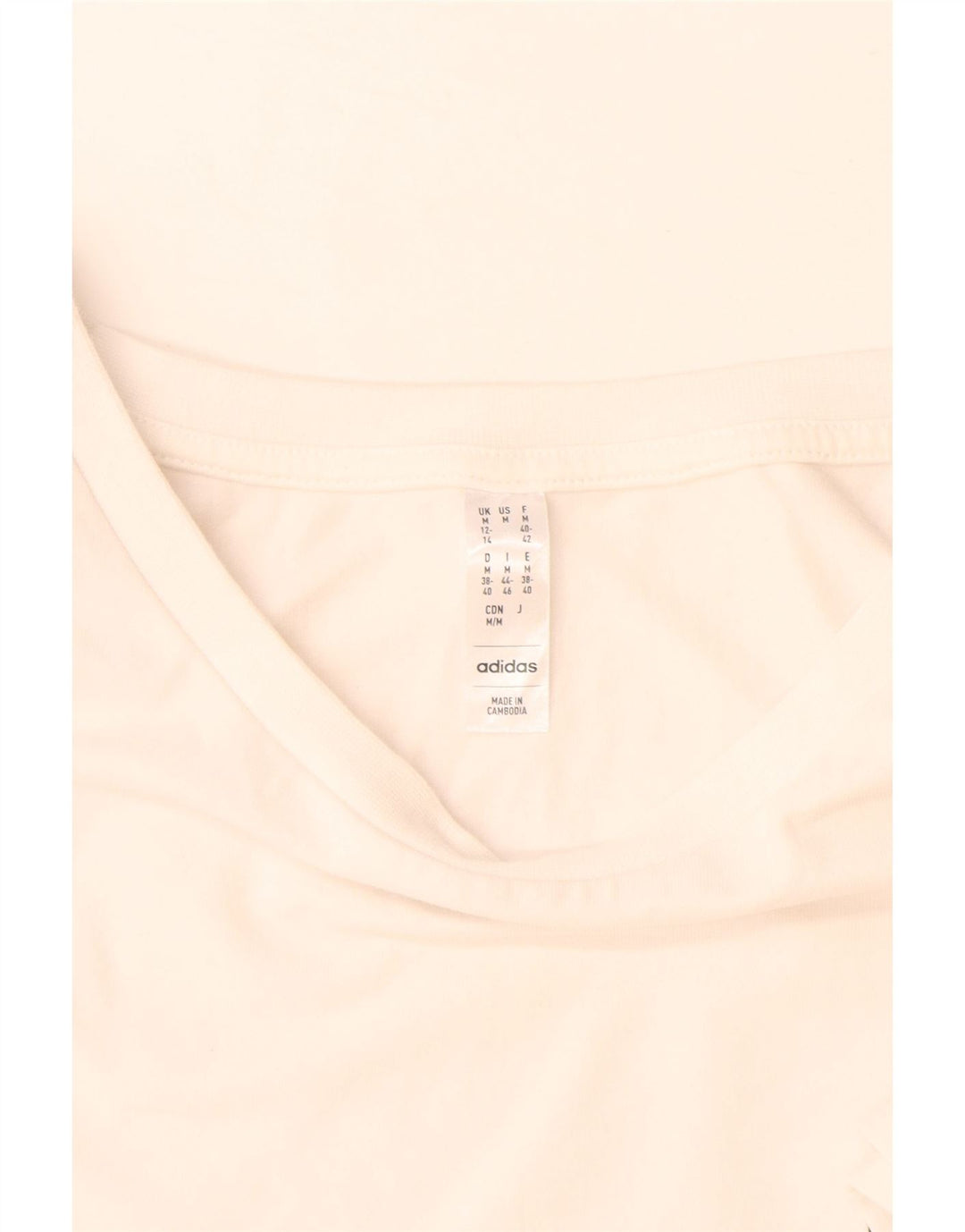 Adidas Mujer Crop Camiseta Top UK 12/14 Medio Blanco Algodón