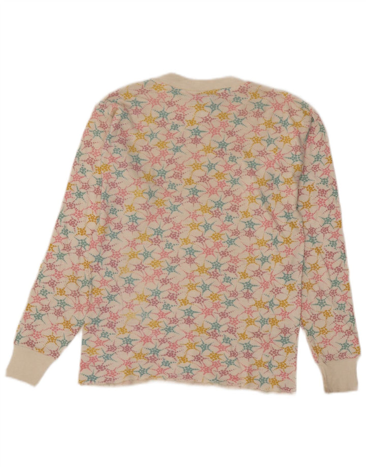 Eddie Bauer Sudadera para mujer Jumper UK 12 Medium Off White Geométrico