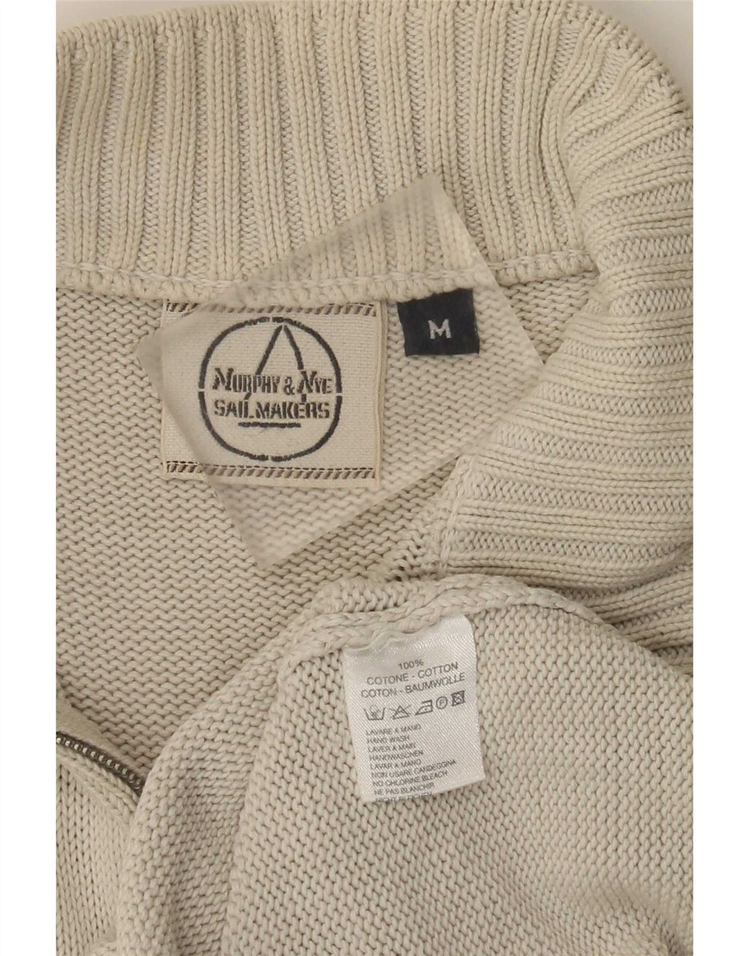 Murphy & Nye Jersey con cuello y cremallera para hombre de algodón beige medio