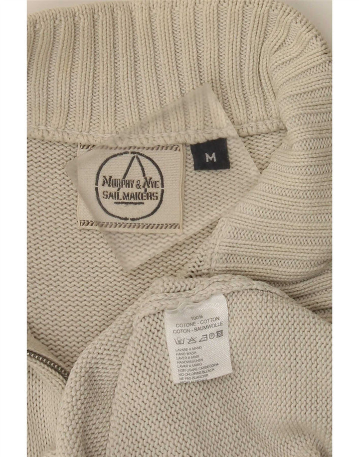 Murphy & Nye Jersey con cuello y cremallera para hombre de algodón beige medio