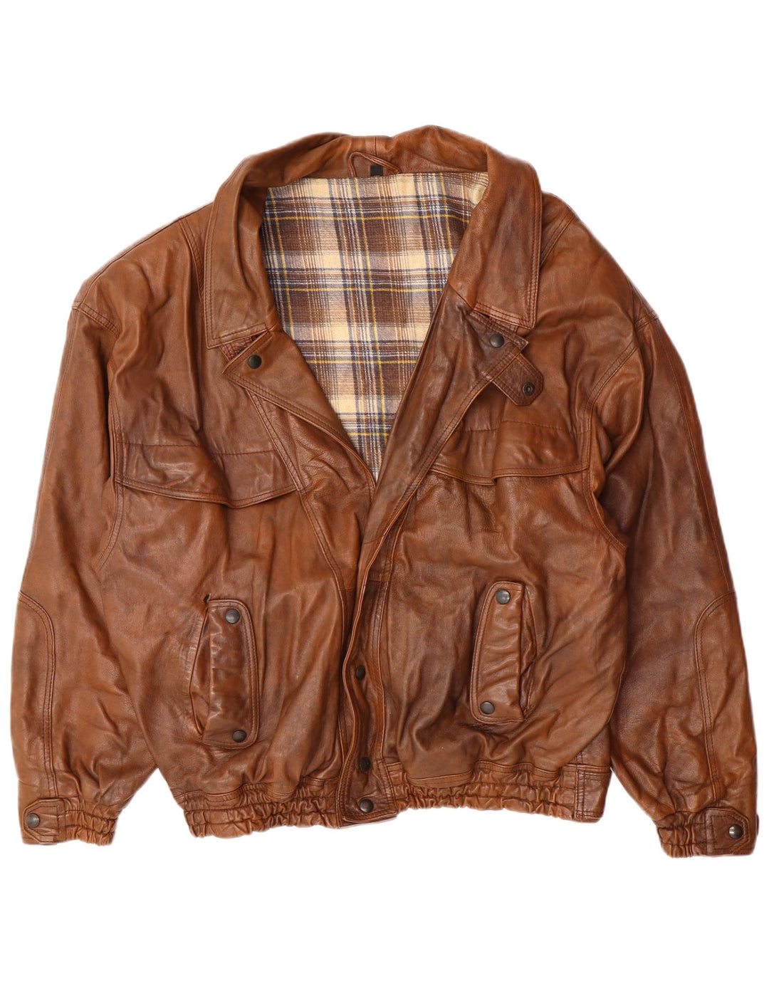 Vintage chaqueta de cuero para hombre Reino Unido 40 cuero marrón grande