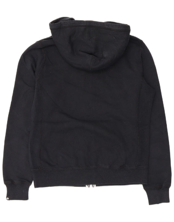 Nike Womens Crop Zip Hoodie Sweater UK 14 Medium Navy Blue Cotton