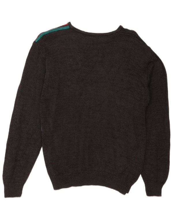 Malina Wong Jersey de cuello redondo para mujer EU 38 Mediano Negro Retro