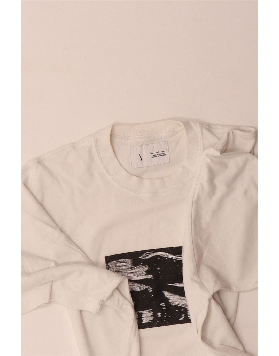 NIKE Camiseta gráfica para hombre Top grande de algodón blanco