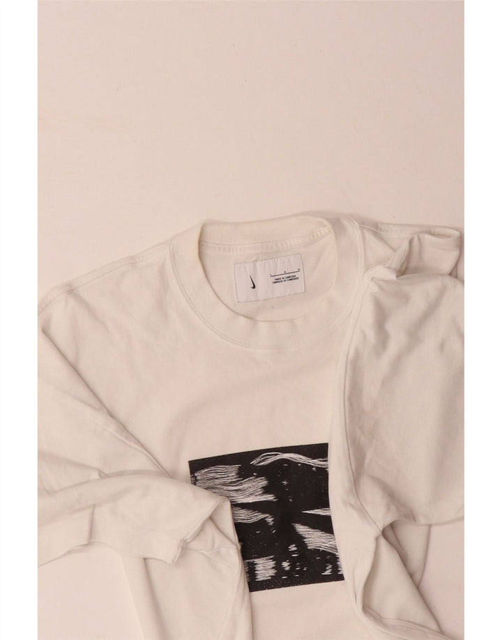 NIKE Camiseta gráfica para hombre Top grande de algodón blanco