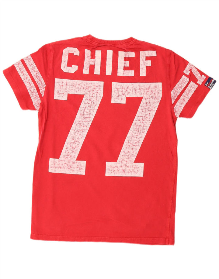 SUPERDRY Camiseta gráfica para hombre Top mediano de algodón rojo