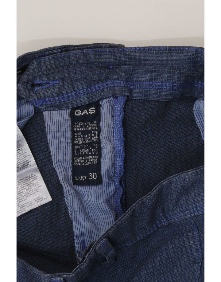 Pantalones cortos chinos Gas para hombre W30 Algodón azul marino mediano