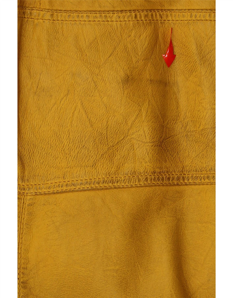 STRELLSON Mens Leather Jacket UK 42 XL Yellow Lambskin Vintage Strellson and Second-Hand Strellson from Messina Hembry 