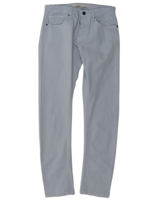 Zara Mens Slim Casual Pantalones EU 38 Small W30 L29 Algodón Azul