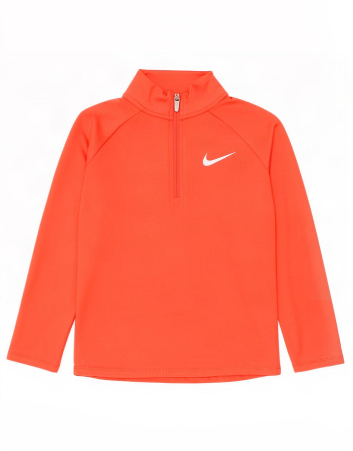 Nike Dri Fit - Chándal con cremallera y cuello para niña, talla grande, color naranja, 6-7 años
