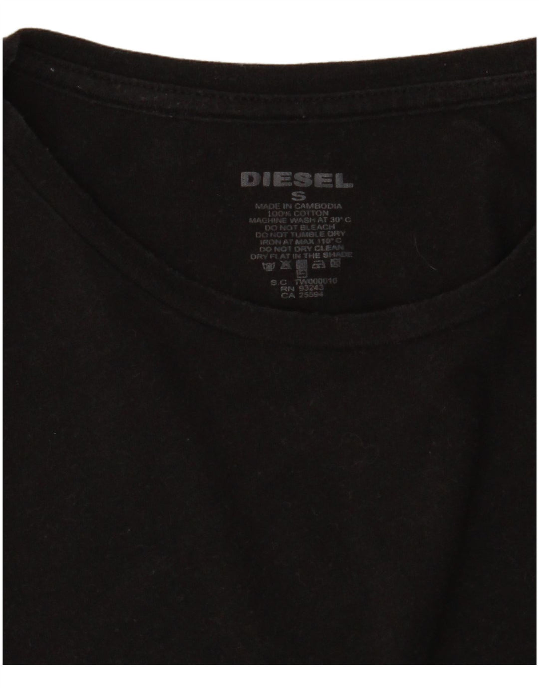 DIESEL Camiseta Top Small Negro Algodón Hombre