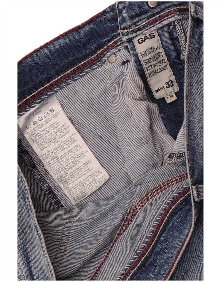 Gas Hombre Anders Slim Jeans W33 L30 Algodón Azul
