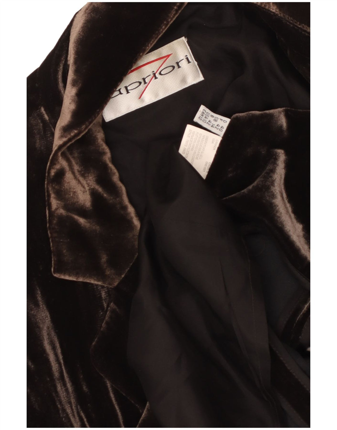 APRIORI Chaqueta Blazer de 3 Botones para Mujer UK 40 Grande Seda Marrón