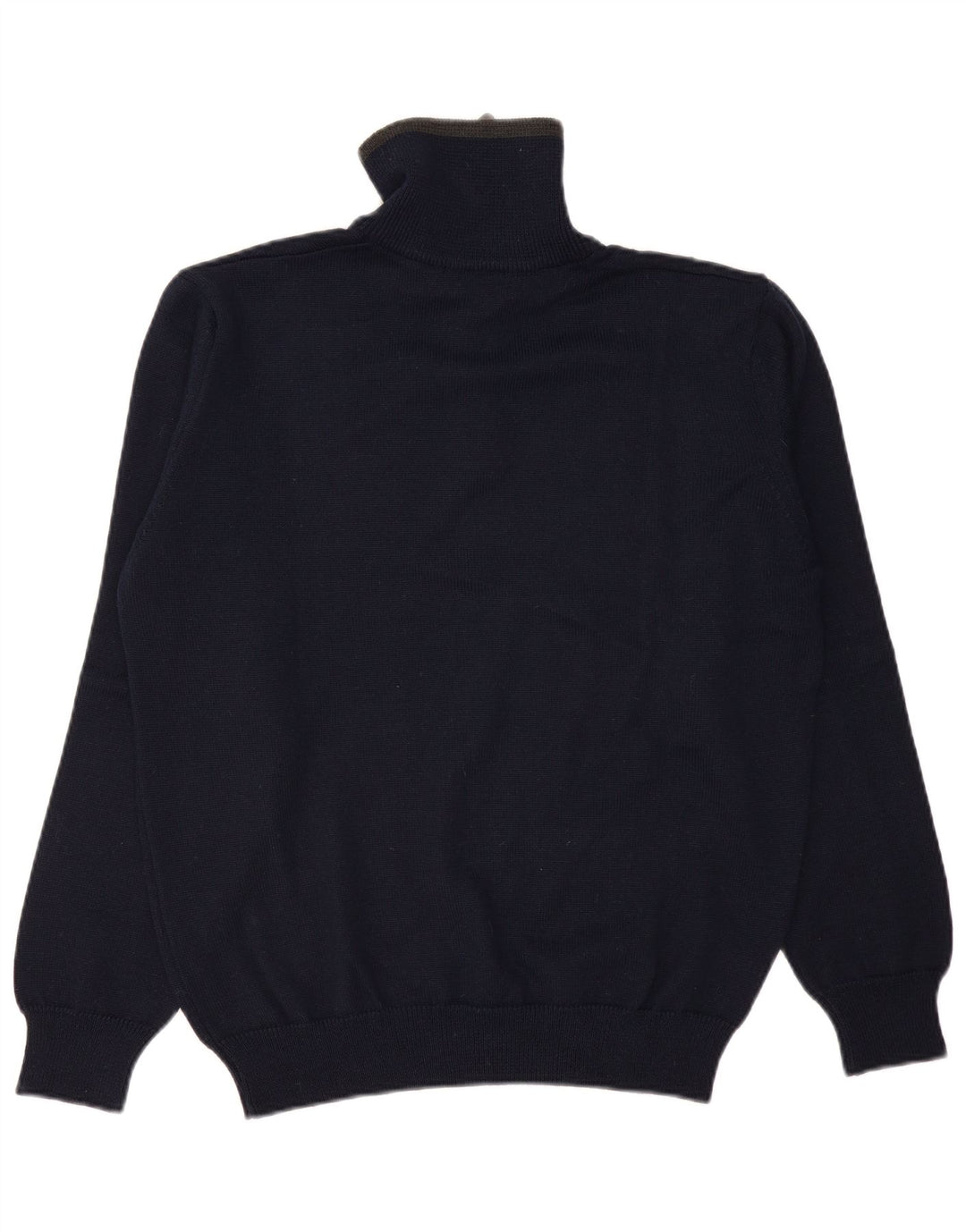 Sporting Mare - Jersey para hombre con cuello y cremallera, talla grande, de lana virgen, color azul marino