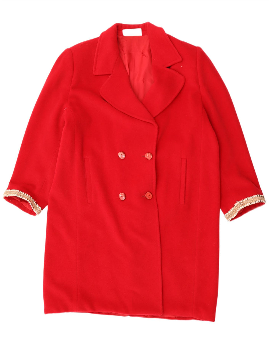 Laura Biagiotti Abrigo oversize con doble botonadura para mujer IT 50 XL Lana roja