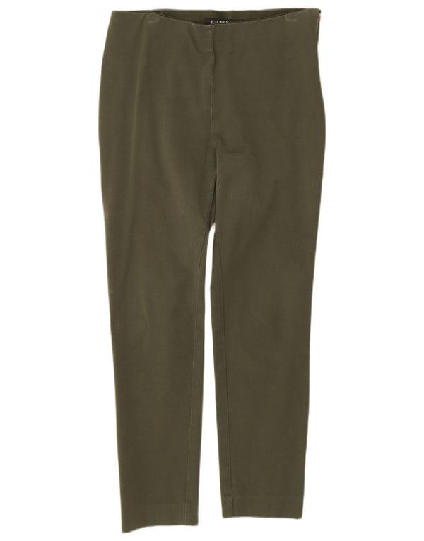 Ralph Lauren Pantalones casuales delgados para mujer US 8 Medium W30 L26 Viscosa verde