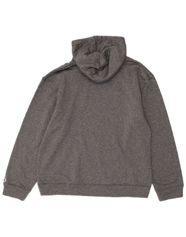 CHAMPION Sudadera con capucha para hombre Jersey grande gris moteado de poliéster