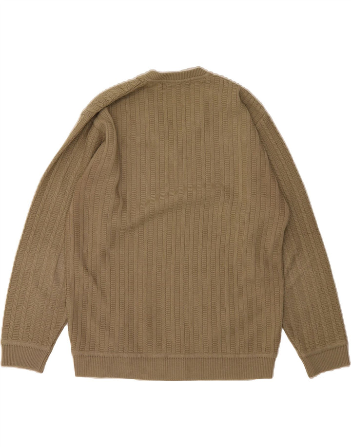 VINTAGE Mens V-Neck Jumper Sweater UK 40 Medium Brown Vintage Vintage and Second-Hand Vintage from Messina Hembry 