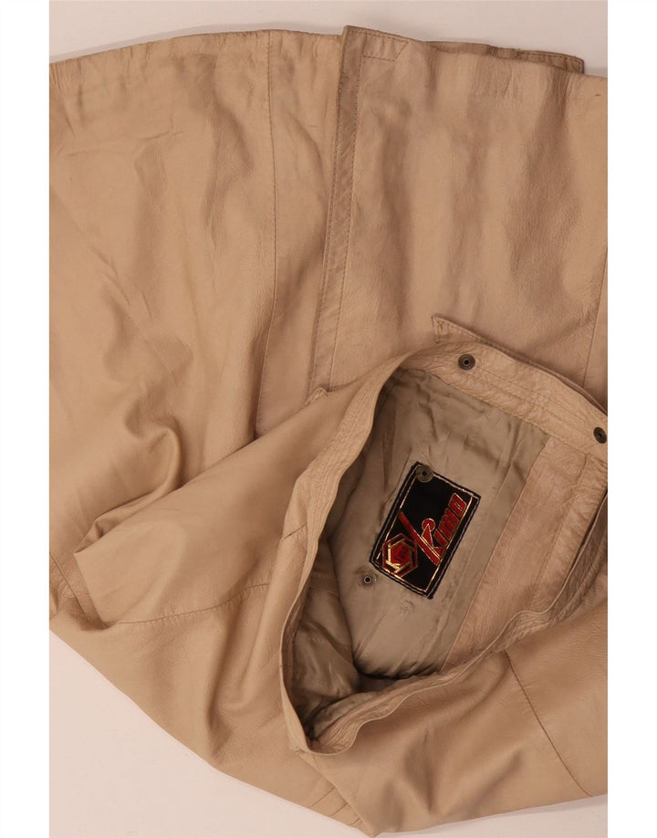 Falda de cuero para mujer VINTAGE W30 Beige medio