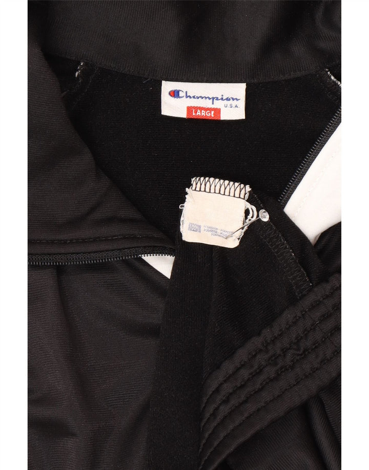 CHAMPION Chaqueta superior de chándal con gráfico para hombre, talla grande, color negro