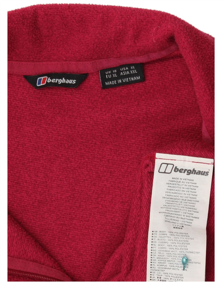 Berghaus Jersey de forro polar con cuello y cremallera para mujer UK 46 Large Poliéster rojo