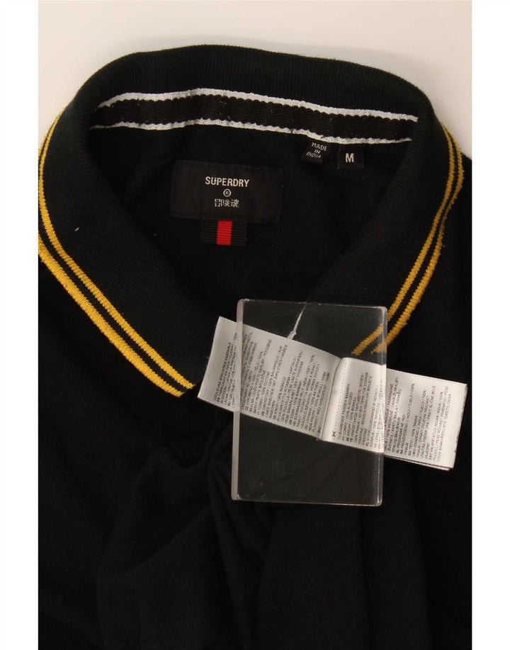 Superdry Polo De Manga Larga De Algodón A Rayas En Negro Medio Para Hombre
