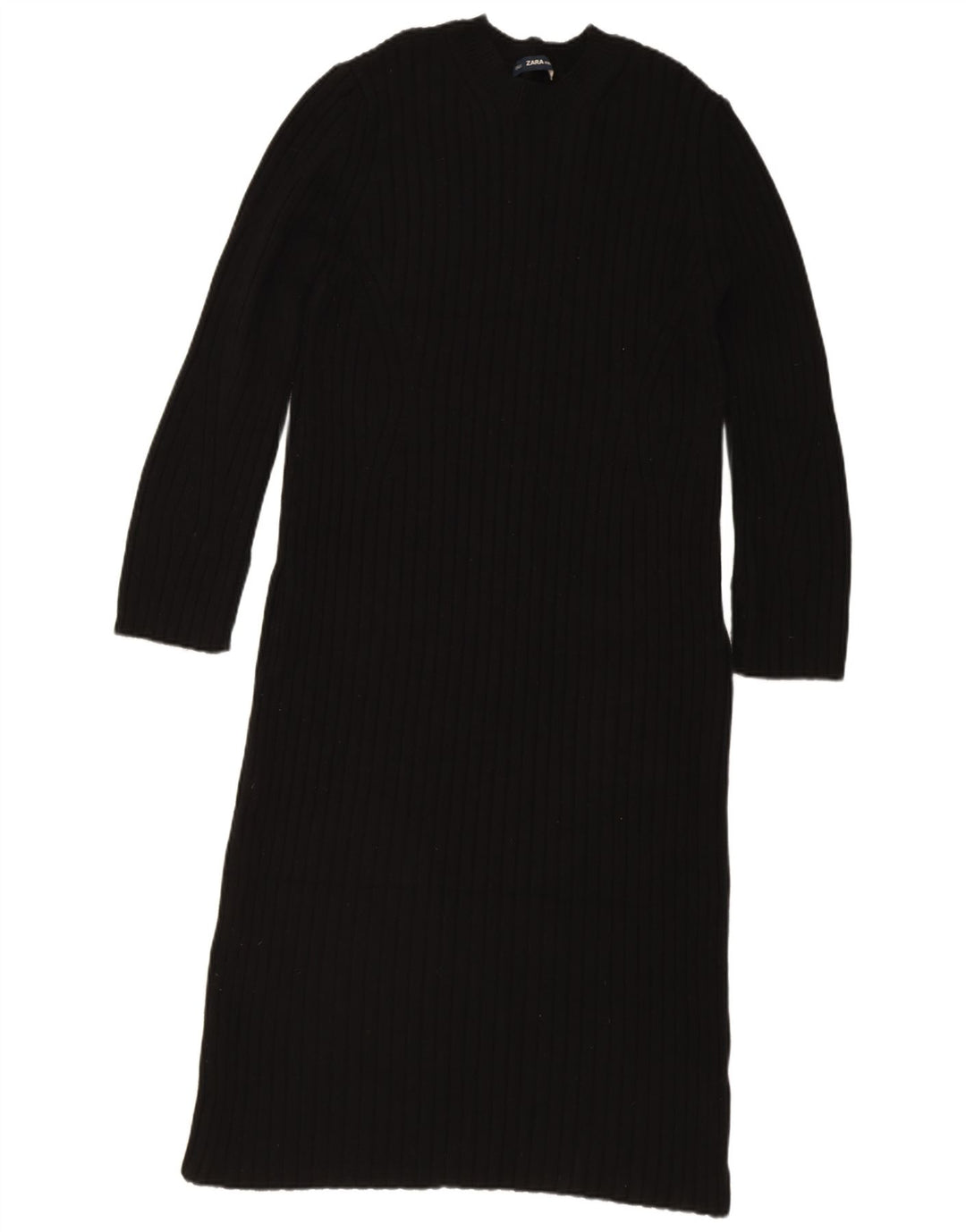 Zara Mujer Vestido Jersey UK 44 Mediano Negro