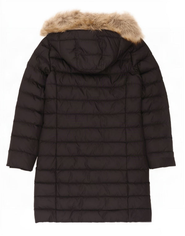Tommy Hilfiger Abrigo acolchado con capucha para mujer UK 44 Grande Poliéster negro