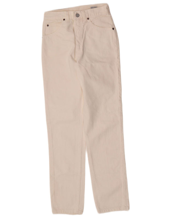 Calvin Klein Jeans cónicos de cintura alta para mujer US 9 Medium W25 L29 Blanco