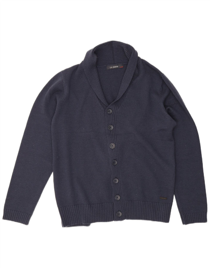 LIU JO Cárdigan para Hombre XL Lana Azul Marino