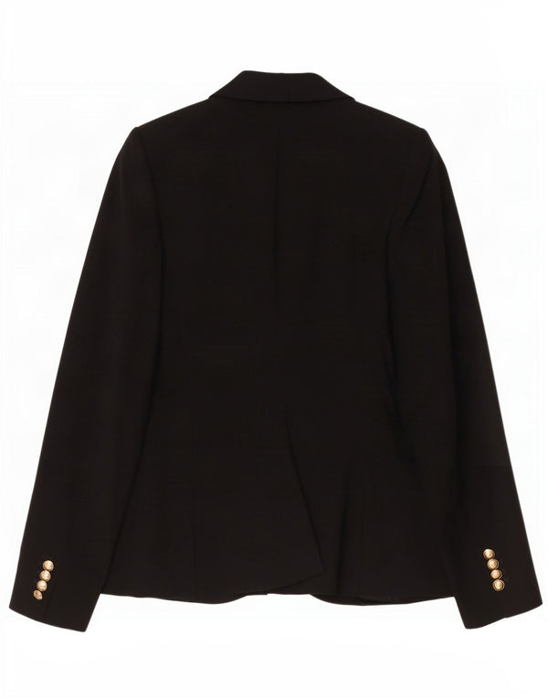 Zara Mujer Chaqueta Blazer De 1 Botón UK 10 Small Poliéster Negro